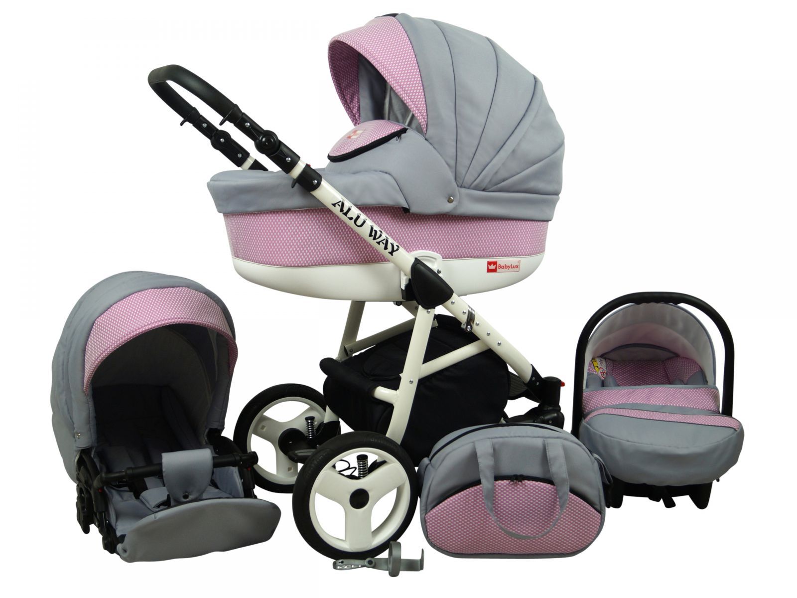 Raf-pol Baby Lux Alu way 2v1 2022 Light Pink + u nás ZÁRUKA 3 ROKY