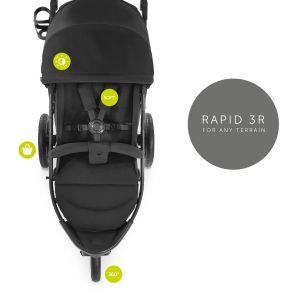 Hauck Rapid 3R Black 2023 + u nás ZÁRUKA 3 ROKY⭐⭐⭐⭐⭐