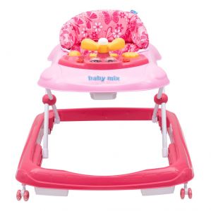 Baby Mix s volantem a silikonovými kolečky tmavě růžová + u nás ZÁRUKA 3 ROKY ⭐⭐⭐⭐⭐