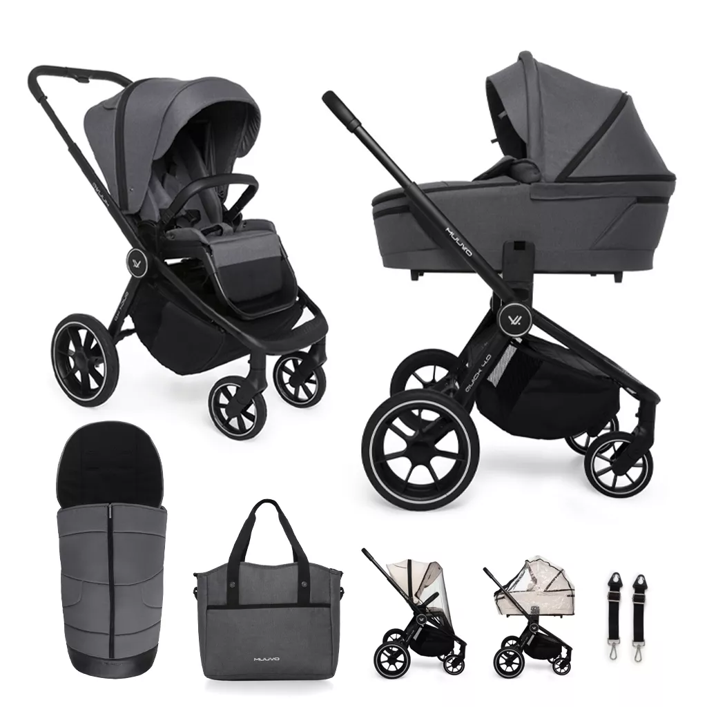 Muuvo Quick 4.0 ZÁRUKA 3 ROKY ⭐⭐⭐⭐⭐ Iron Graphite multifunkční kombinovaný kočárek 2v1 2024