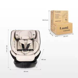 Caretero Lumi i-Size 2025 ⭐⭐⭐⭐⭐ Beige + u nás ZÁRUKA 3 ROKY a KAPSÁŘ ZDARMA