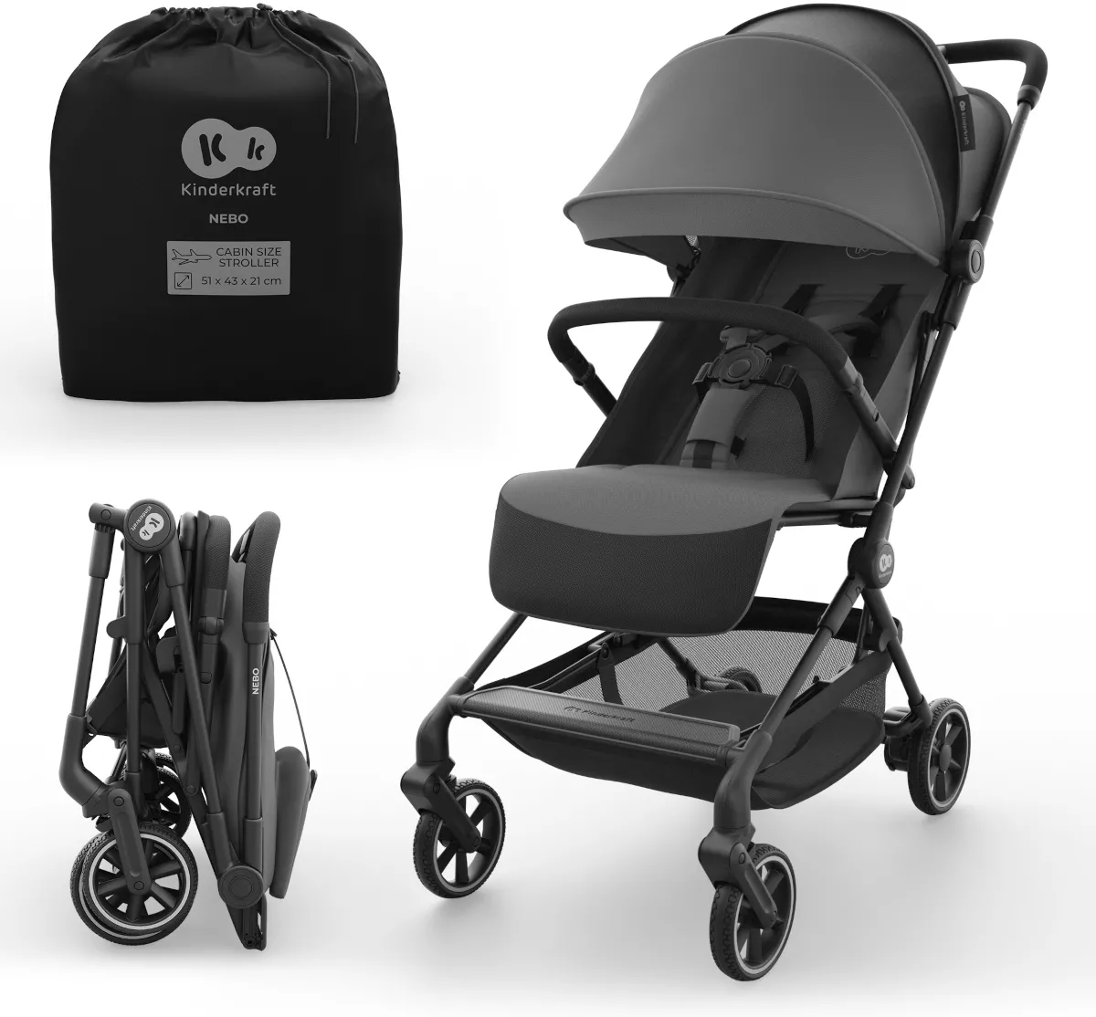 Kinderkraft Nebo ⭐⭐⭐⭐⭐ Platinum Grey 2026 + u nás ZÁRUKA 3 ROKY